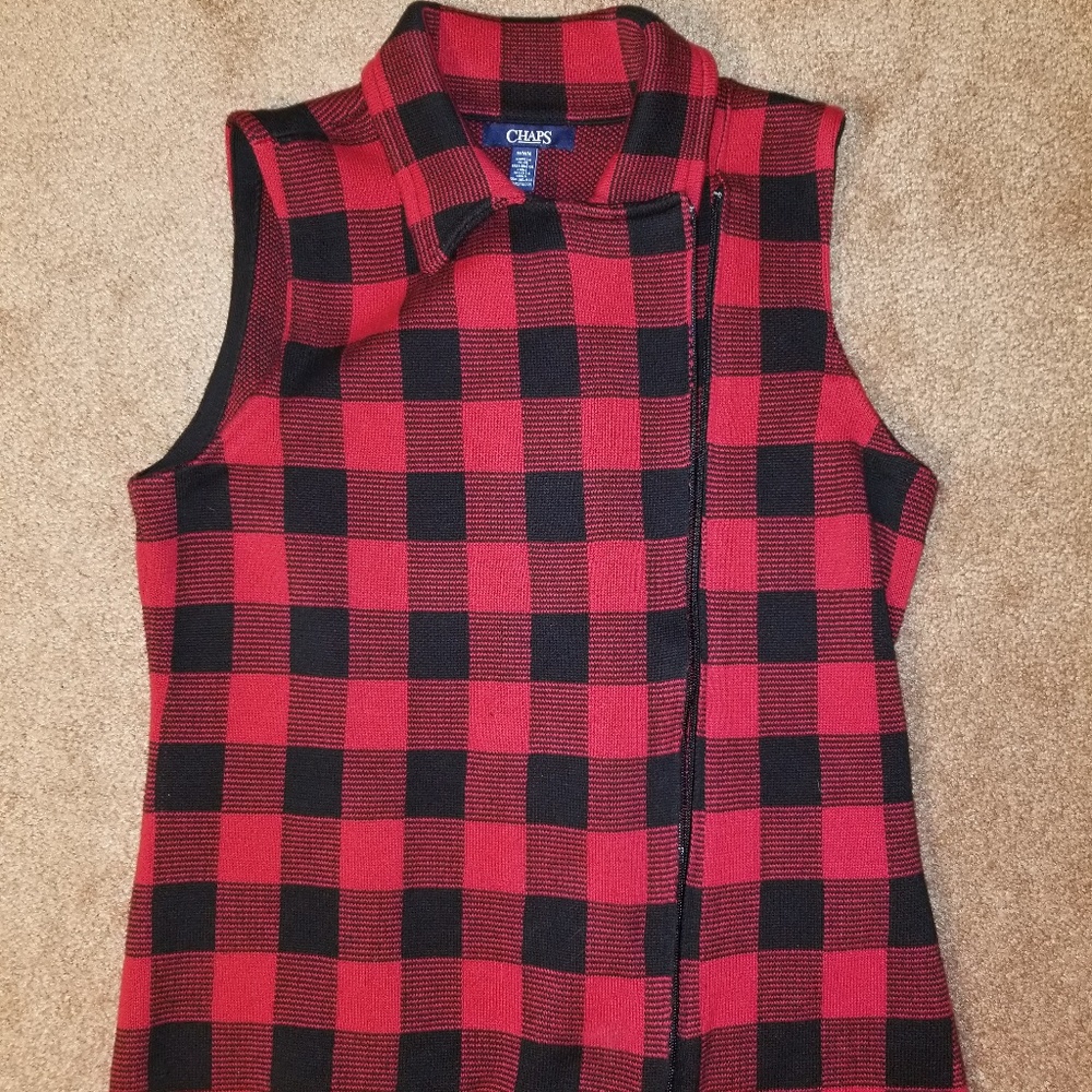 Women's Chaps Plaid Fleece Vest